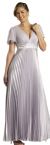 Main image of Half Sleeved Formal Evening Dress with Pleated Skirt